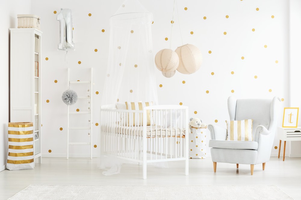 Papel tapiz en cuarto de bebe