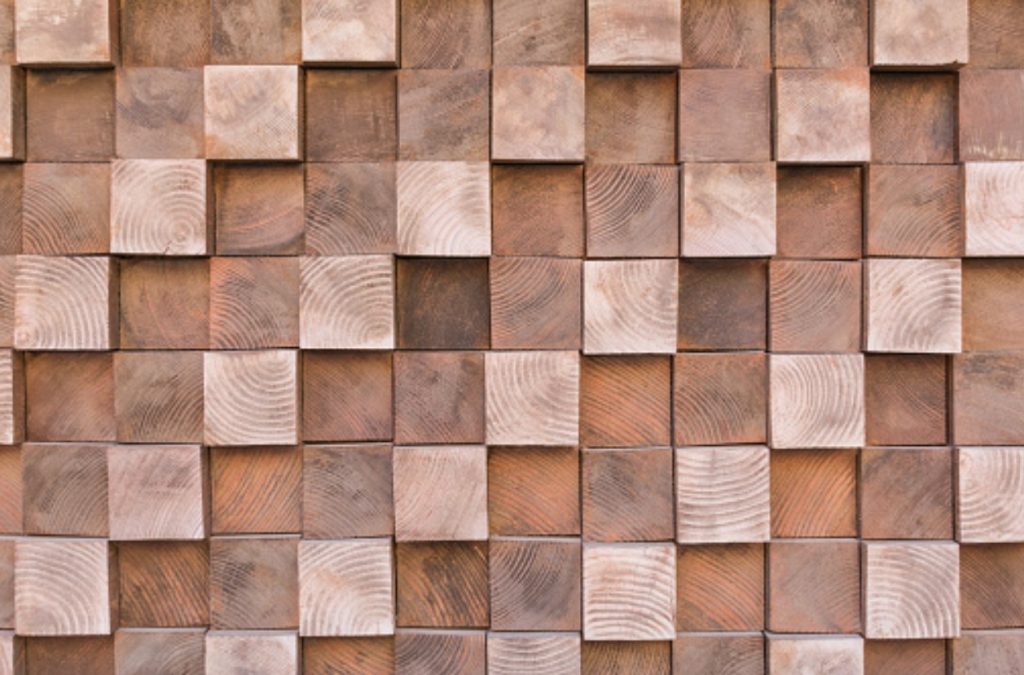 mosaico de madera con relieve