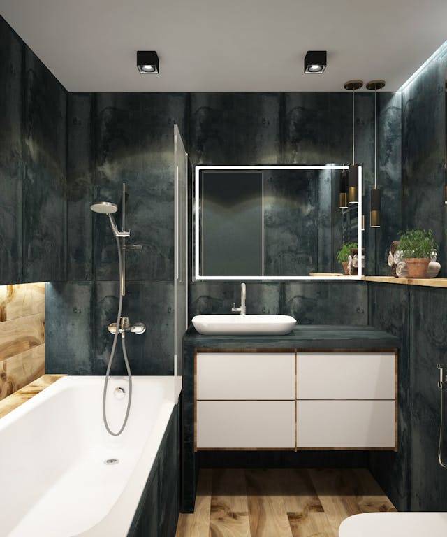 Colores Oscuros en Baños: Elegancia y Modernidad