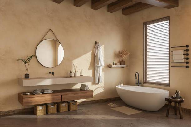 baño con estética minimalista